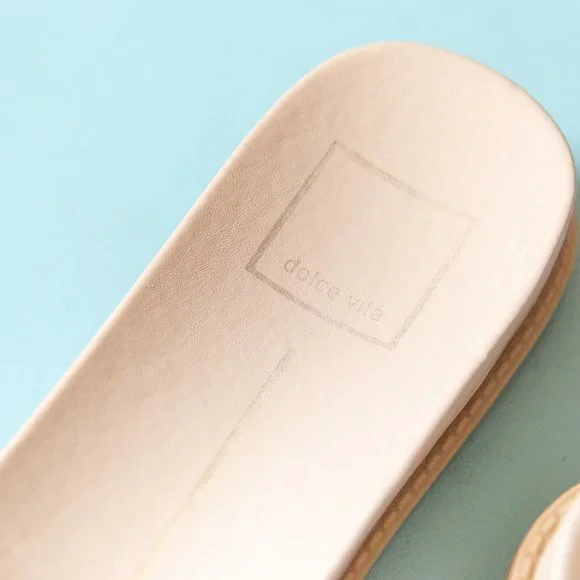 Dolce Vita Gaia Creamy White Faux Fur Slip On Slide Sandals Size 9.5 - Picture 2 of 5